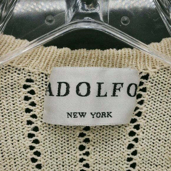 Vintage Adolfo New York Cream Open Front Knit Cardigan Size S/M - Picture 3 of 7
